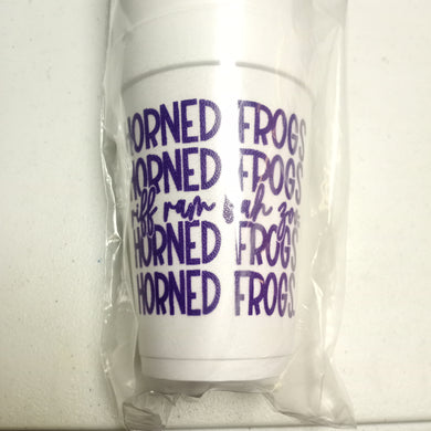 TCU Styrofoam Cups- Riff Ram Horned Frogs