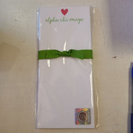 Skinnie Heart Notepad- Alpha Chi Omega