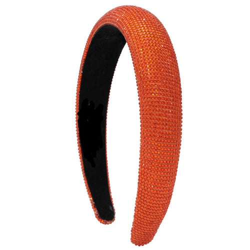 Youth Rhinestone Headband- Orange Confetti