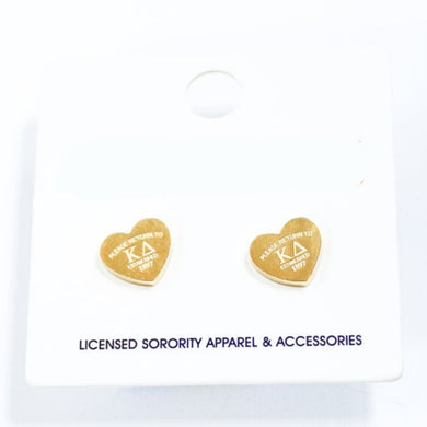 Sorority Heart Studs- Kappa Delta