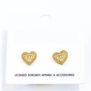 Sorority Heart Studs- Kappa Alpha Theta