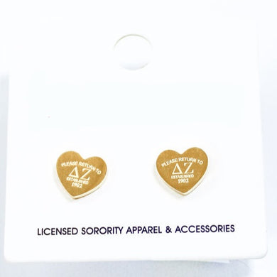 Sorority Heart Studs- Delta Zeta