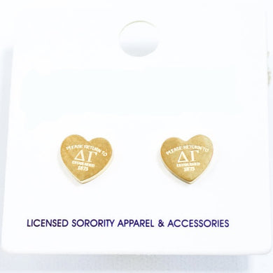 Sorority Heart Studs- Delta Gamma