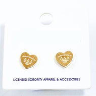 Sorority Heart Studs- Delta Delta Delta