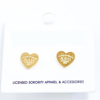 Sorority Heart Studs- Alpha Delta Pi