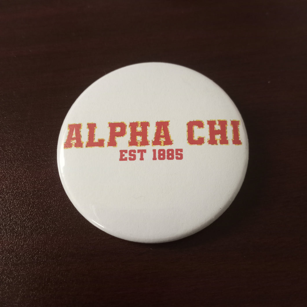 Varsity Greek Button- Alpha Chi Omega