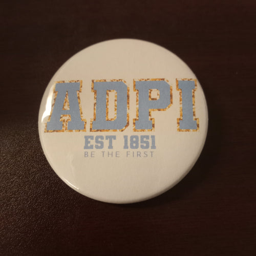Varsity Greek Button- Alpha Delta Pi