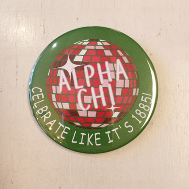 Disco Ball Button- Alpha Chi Omega