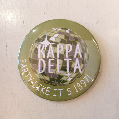 Disco Ball Button- Kappa Delta