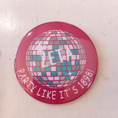 Disco Ball Button- Zeta Tau Alpha