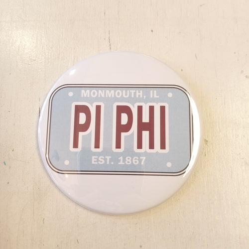 License Plate Button- Pi Beta Phi