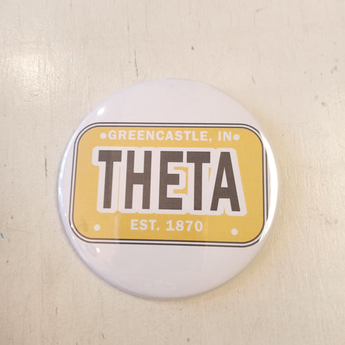 License Plate Button- Kappa Alpha Theta
