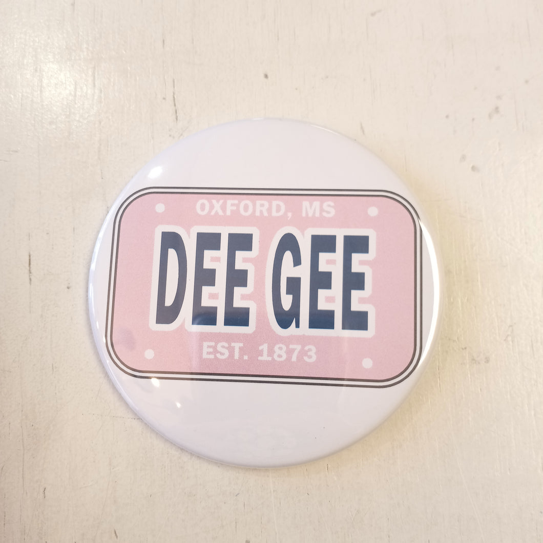 License Plate Button- Delta Gamma