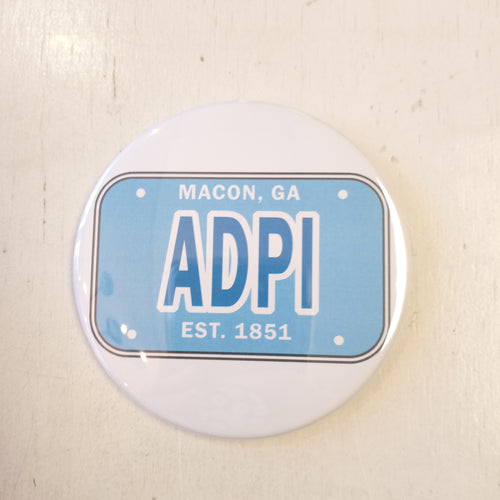 License Plate Button- Alpha Delta Pi