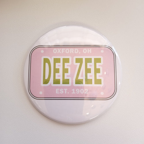 License Plate Button- Delta Zeta