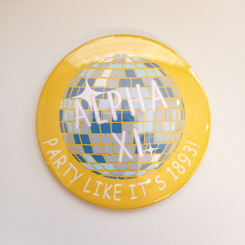 Disco Ball Button- Alpha Xi Delta