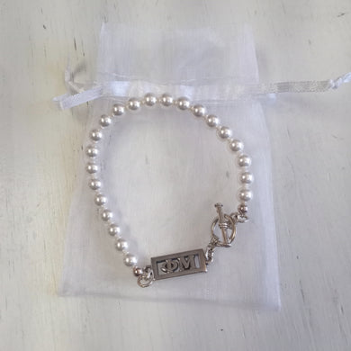 Pearl Bar Bracelet - Phi Mu