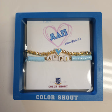 sorority love bracelet stack-Alpha Delta Pi