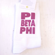 Ribbed Crew Socks- Pi Beta Phi