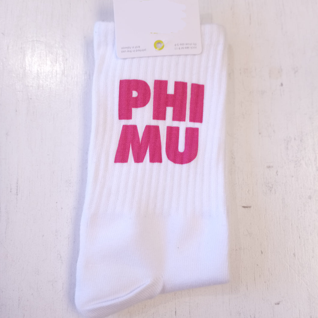 Ribbed Crew Socks- Phi Mu