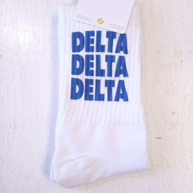 Ribbed Crew Socks- Delta Delta Delta