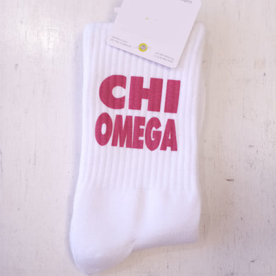 Ribbed Crew Socks- Chi Omega