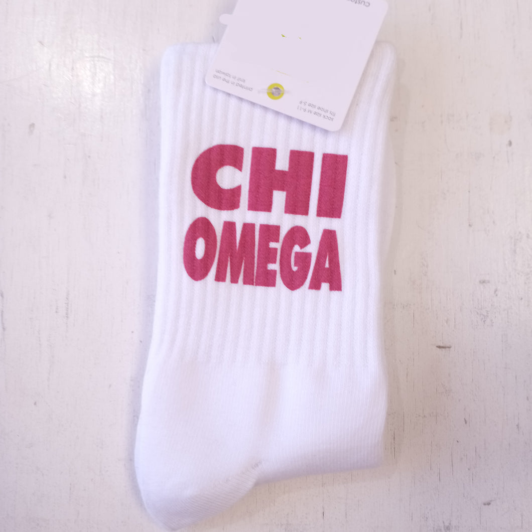 Ribbed Crew Socks- Chi Omega