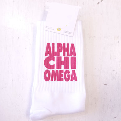 Ribbed Crew Socks- Alpha Chi Omega