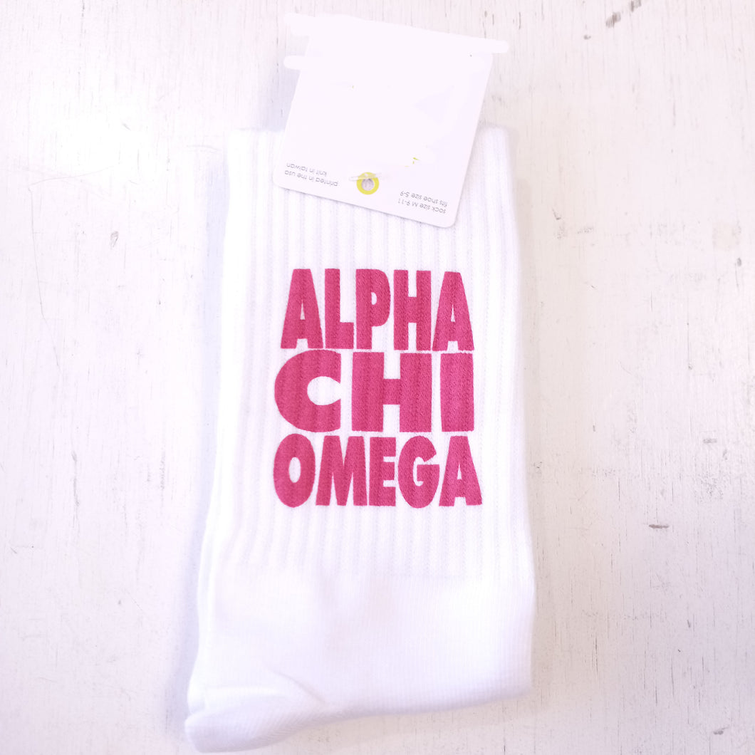 Ribbed Crew Socks- Alpha Chi Omega