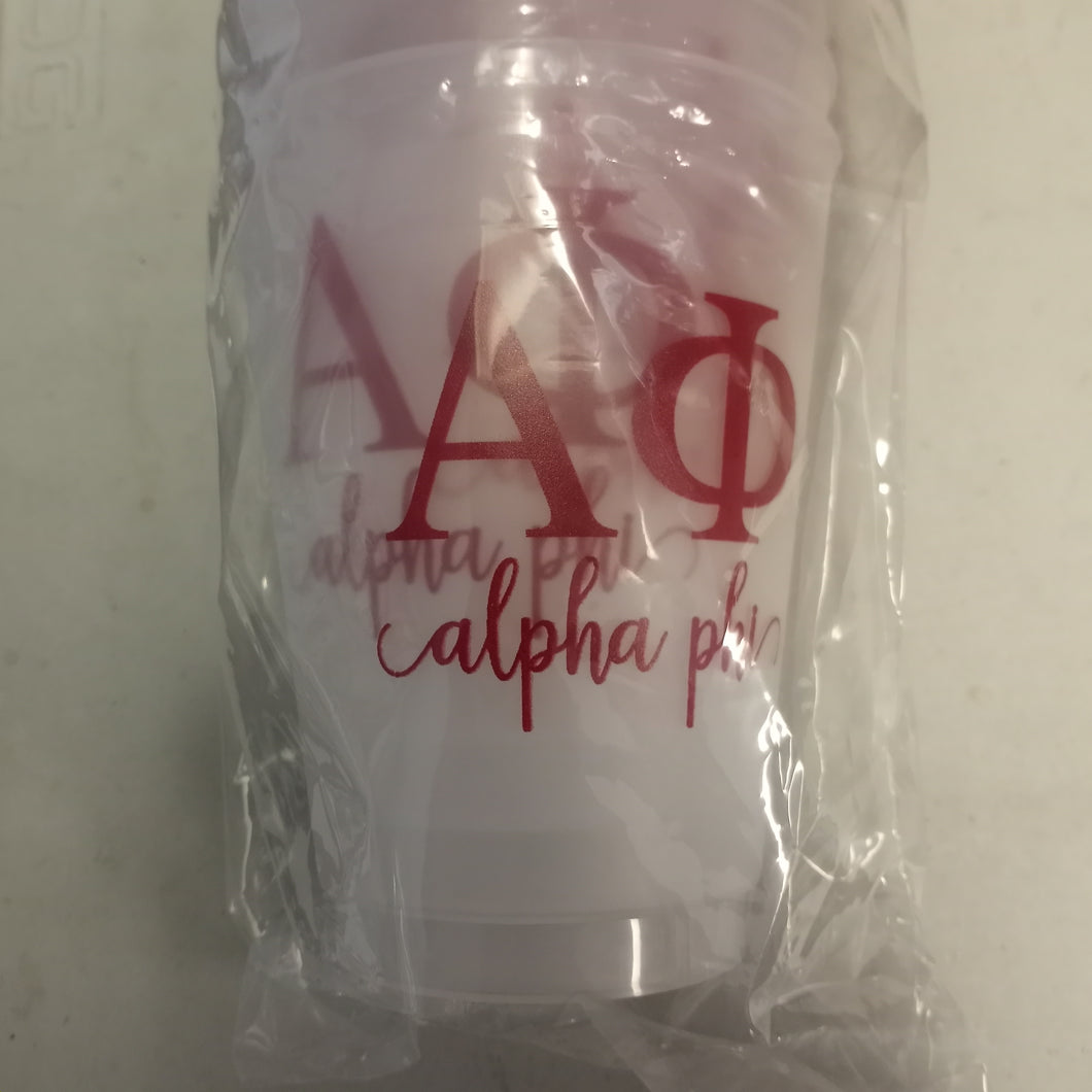 Frost Flex Cups- Alpha Phi Letters and Names