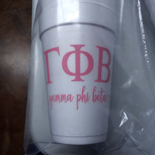 Styrofoam Cups - Letters and Name - Gamma Phi Beta