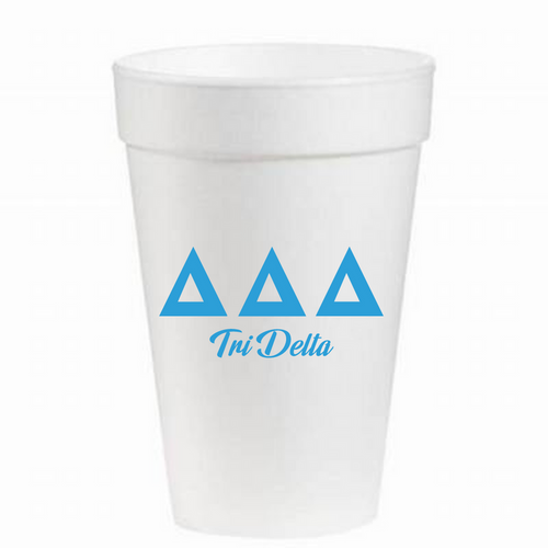12-pack Styrofoam Cups- Delta Delta Delta