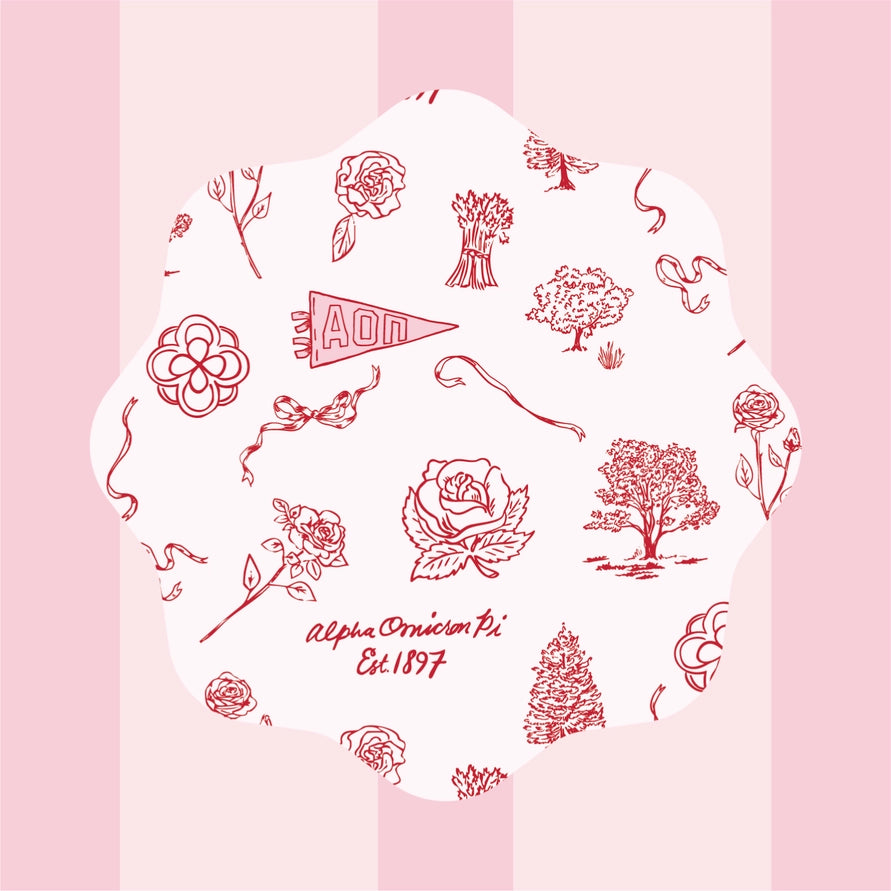 Toile Acrylic Coaster- Alpha Omicron Pi