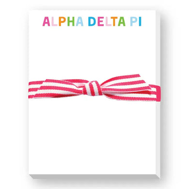 Sorority Greek Rainbow Mini Notepad - Alpha Delta Pi