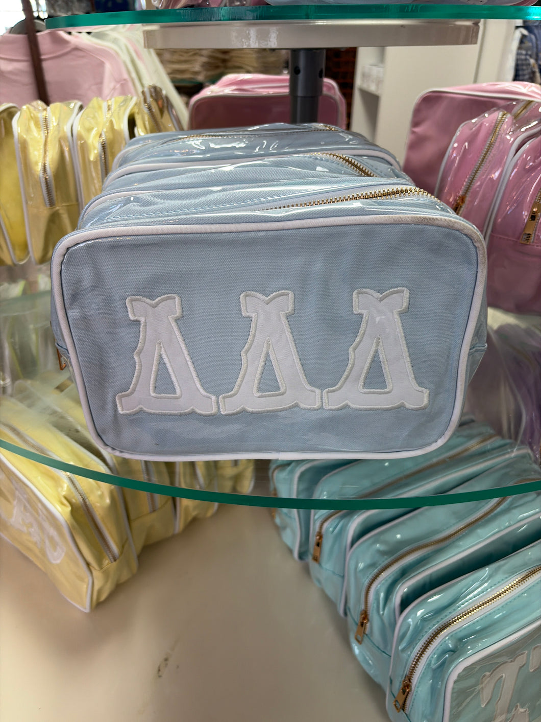 Applique Cosmetic Bag- Delta Delta Delta