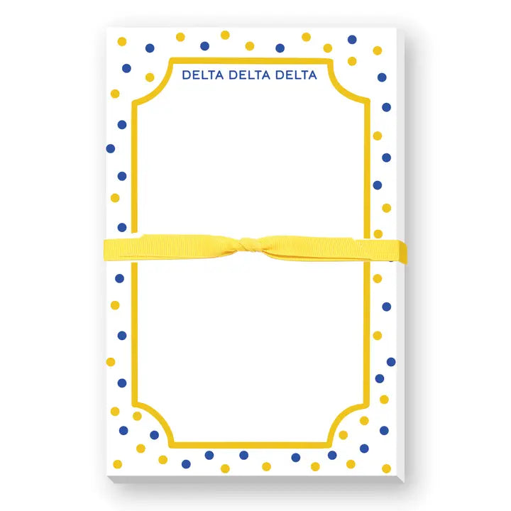 Sorority Greek Large Notepad Polkadot-Delta Delta Delta