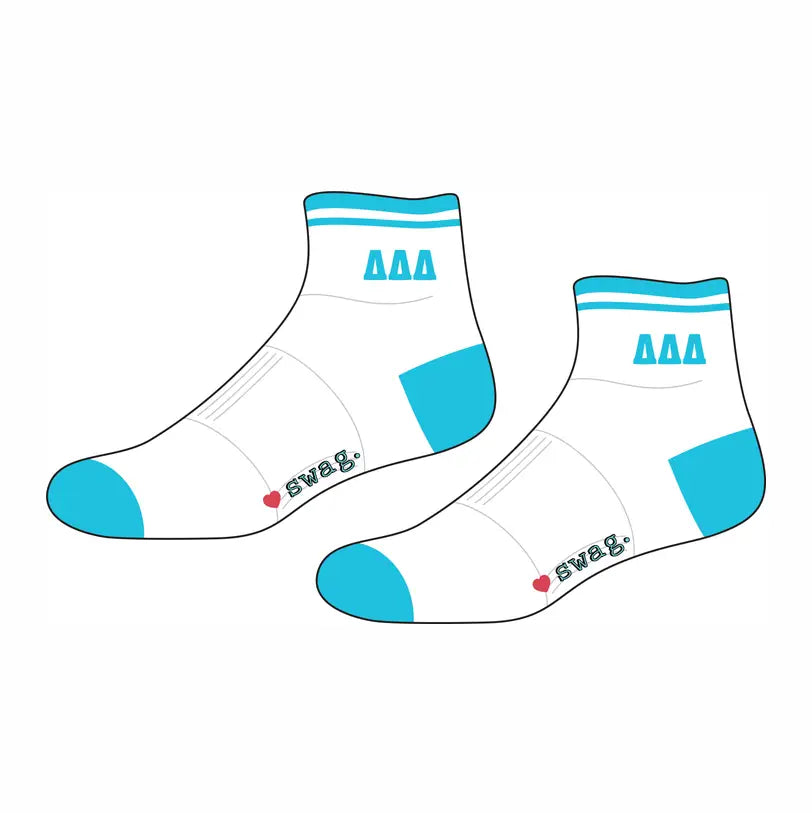 Delta Delta Delta Quarter Socks