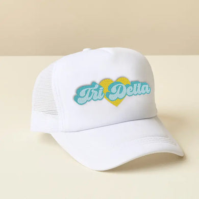 Sorority White Trucker Hat-Delta Delta Delta