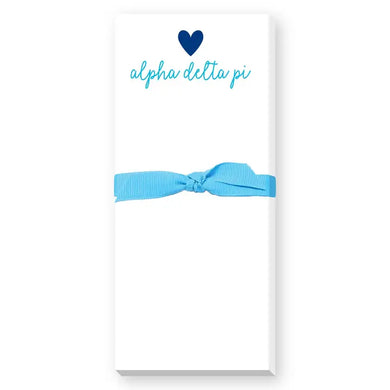 Skinnie Heart Notepad- Alpha Delta Pi