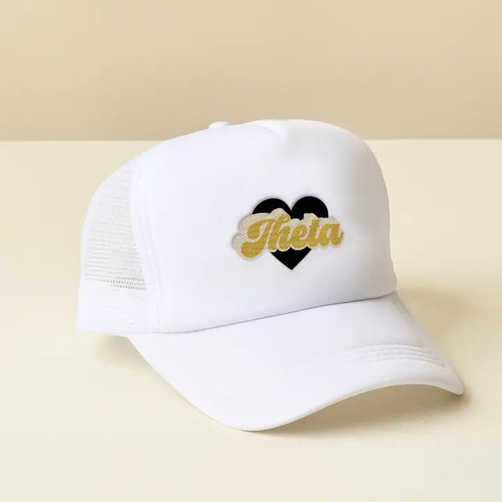 Sorority White Trucker Hat-Kappa Alpha Theta