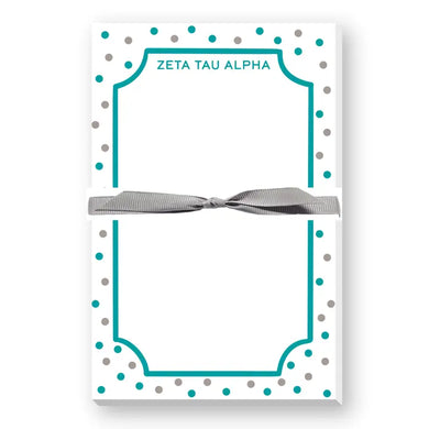 Sorority Greek Large Notepad Polkadot-Zeta Tau Alpha