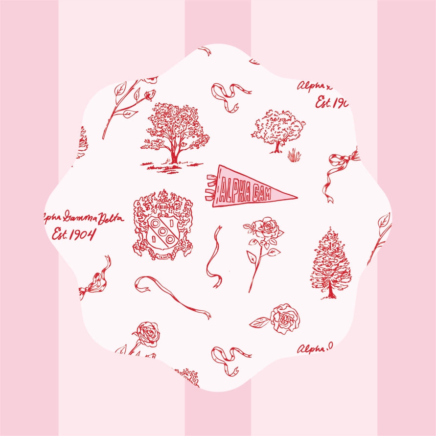 Toile Acrylic Coaster- Alpha Gamma Delta