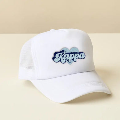 Sorority White Trucker Hat-Kappa Kappa Gamma