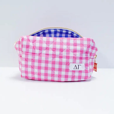 Quilted Gingham Bag- Delta Gamma