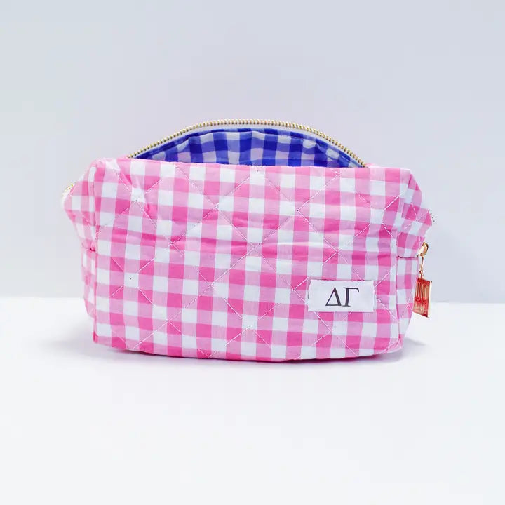 Quilted Gingham Bag- Delta Gamma