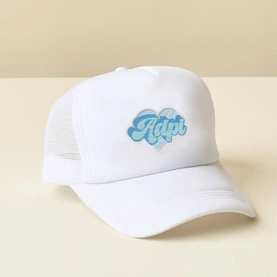 Sorority White Trucker Hat-Alpha Delta Pi