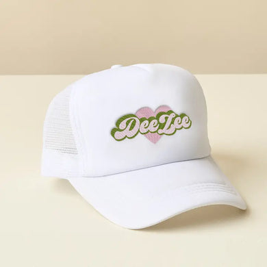 Sorority White Trucker Hat-Delta Zeta