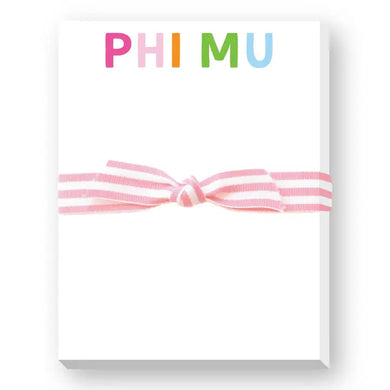 Sorority Greek Rainbow Mini Notepad - Phi Mu