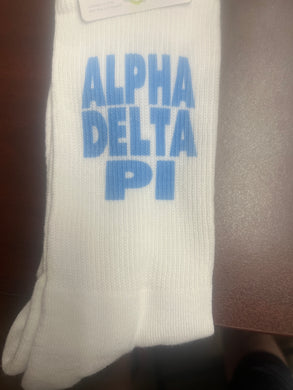Ribbed Crew Socks- Alpha Delta Pi