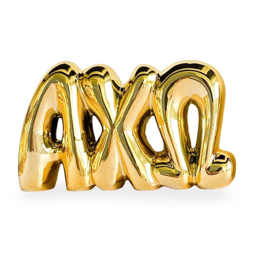 Gold Bubble Shelf Letter-Alpha Chi Omega